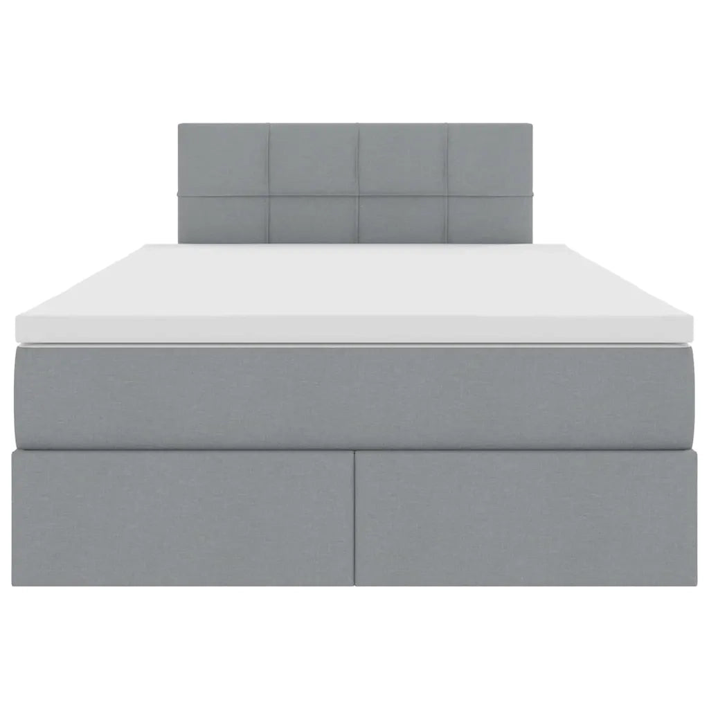 Letto con contenitore e materasso Grigio chiaro 120 x 200 cm