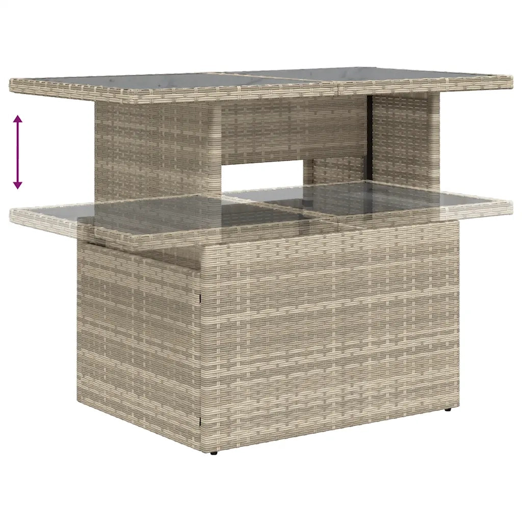 Set Divano da Giardino 9pz con Cuscini Grigio Chiaro Polyrattan 3326293