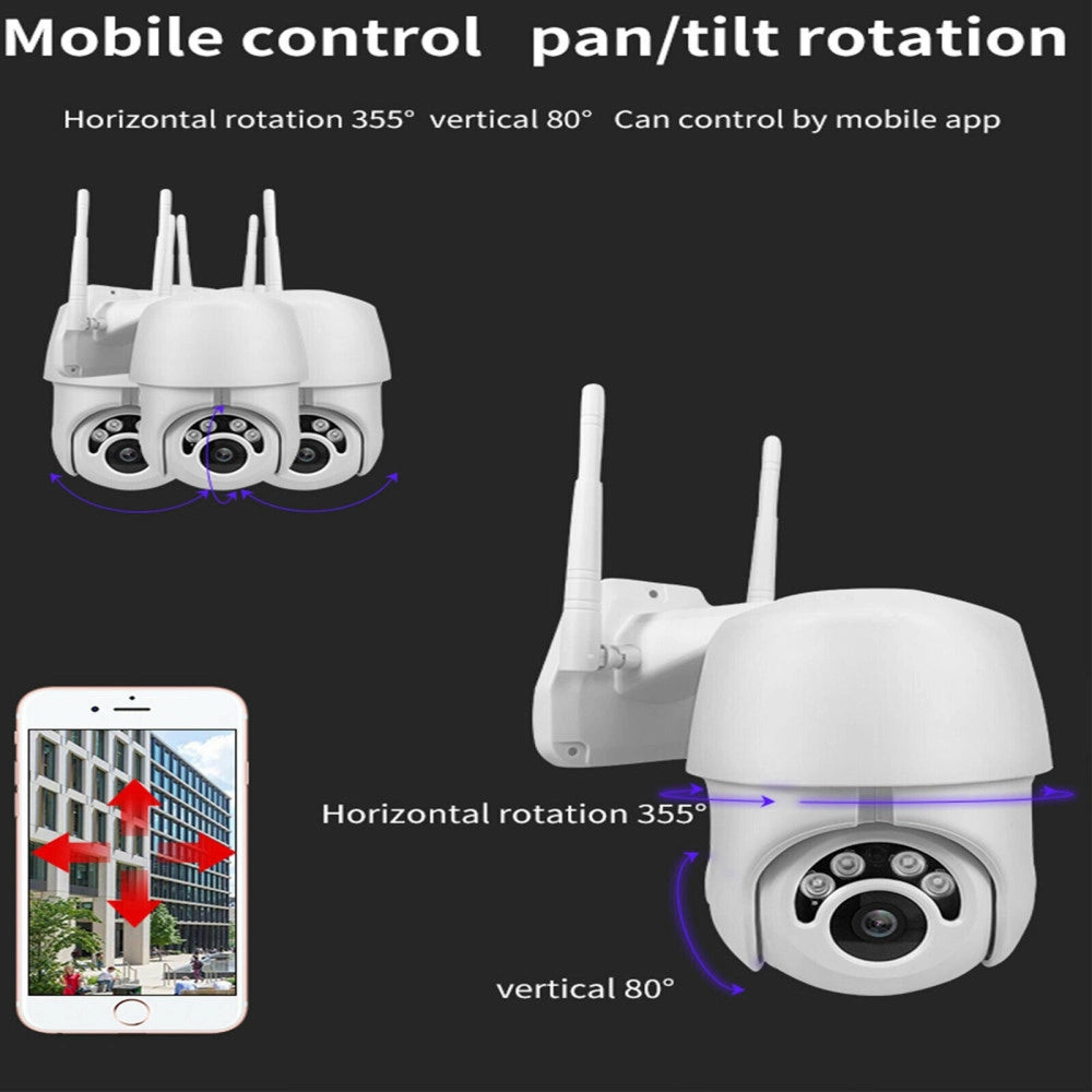Trade Shop - Telecamera Ptz 1080p Full Hd Esterna Ip Camera Motorizzata Ir Wifi Webcam -