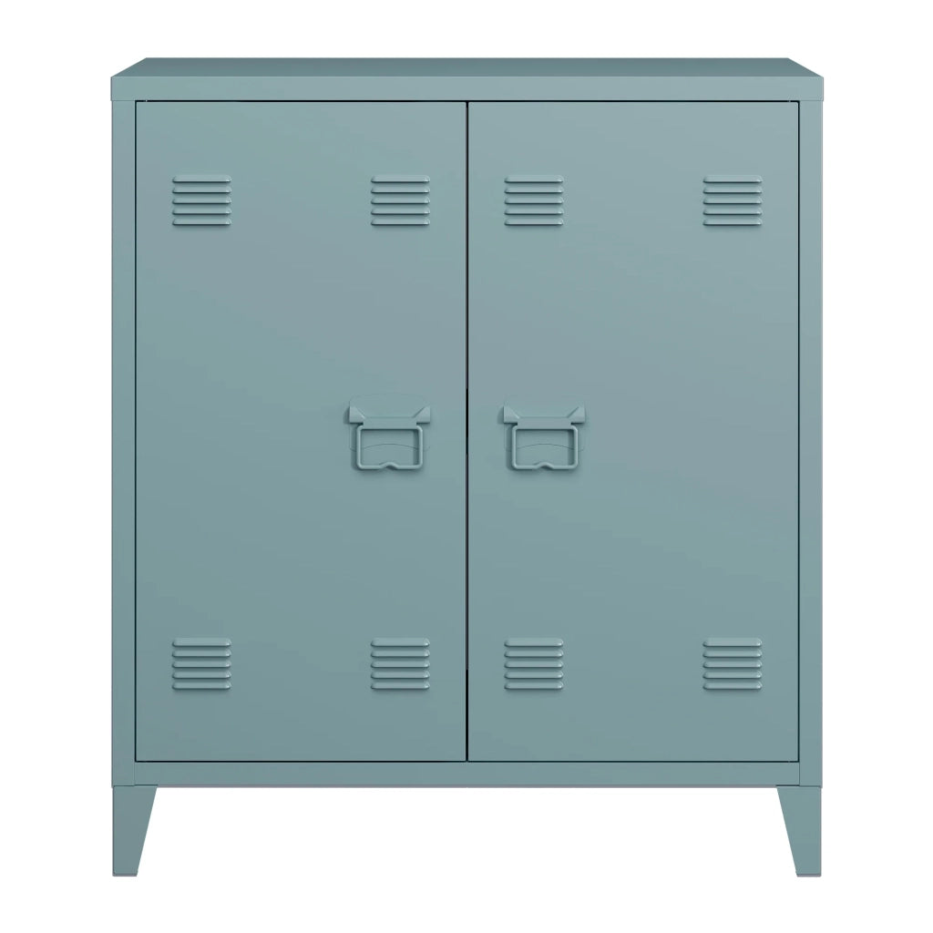 Armadio armadietto per ufficio mobiletto portaoggetti per ufficio officina camera da letto armadio in metallo con 2 ante 90 x 80 x 33 cm grigio-blu 03_0006339