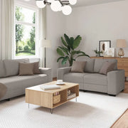 Set di Divani 2 pz con Cuscini Tortora in Tessuto 3324737