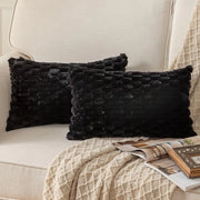 Set di 2 cuscini con copertura decorativa e in piuma - nero - 30x50 cm