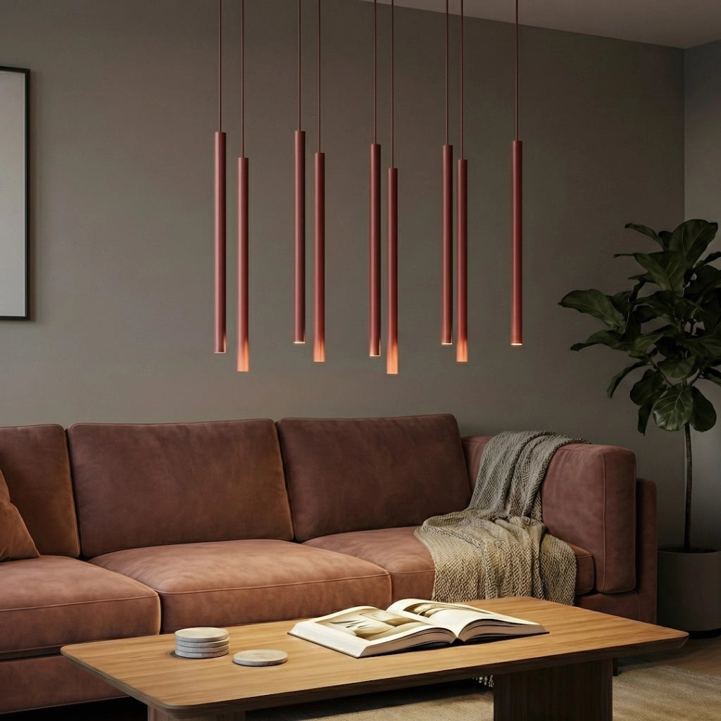 Lampada sospesa SELTER bordeaux stick 9xG9 Emibig