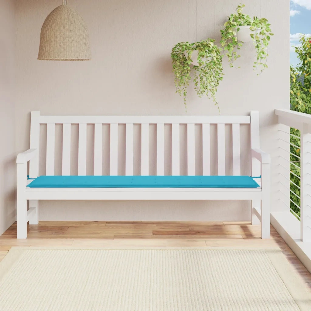 Cuscino per Panca da Giardino Turchese 200x50x4 cm in Tessuto 361207