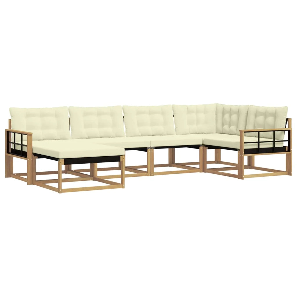 Set di divani da esterno 6 pz Bianco e Crema 3388856