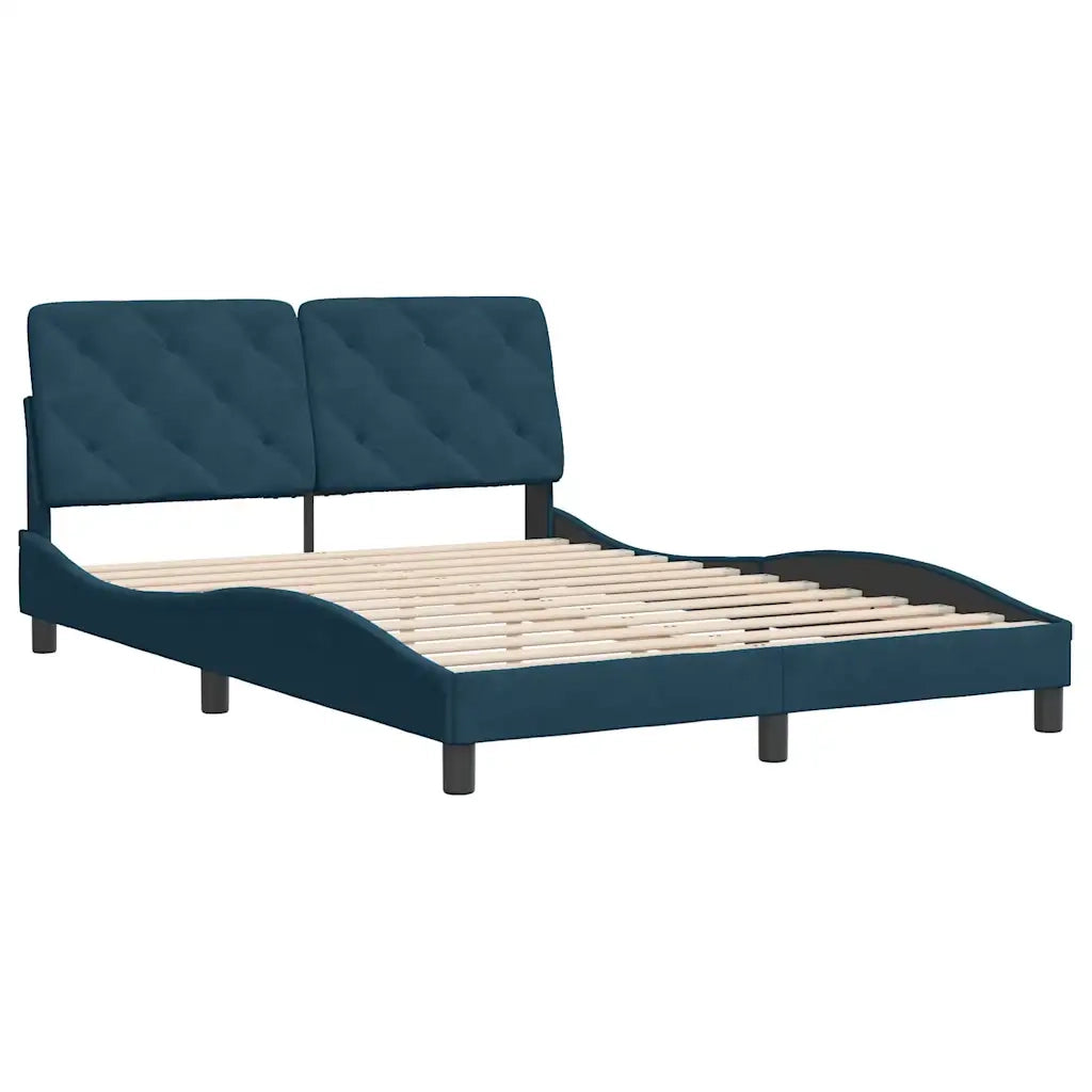 Giroletto senza Materasso Blu 140x190 cm in Velluto