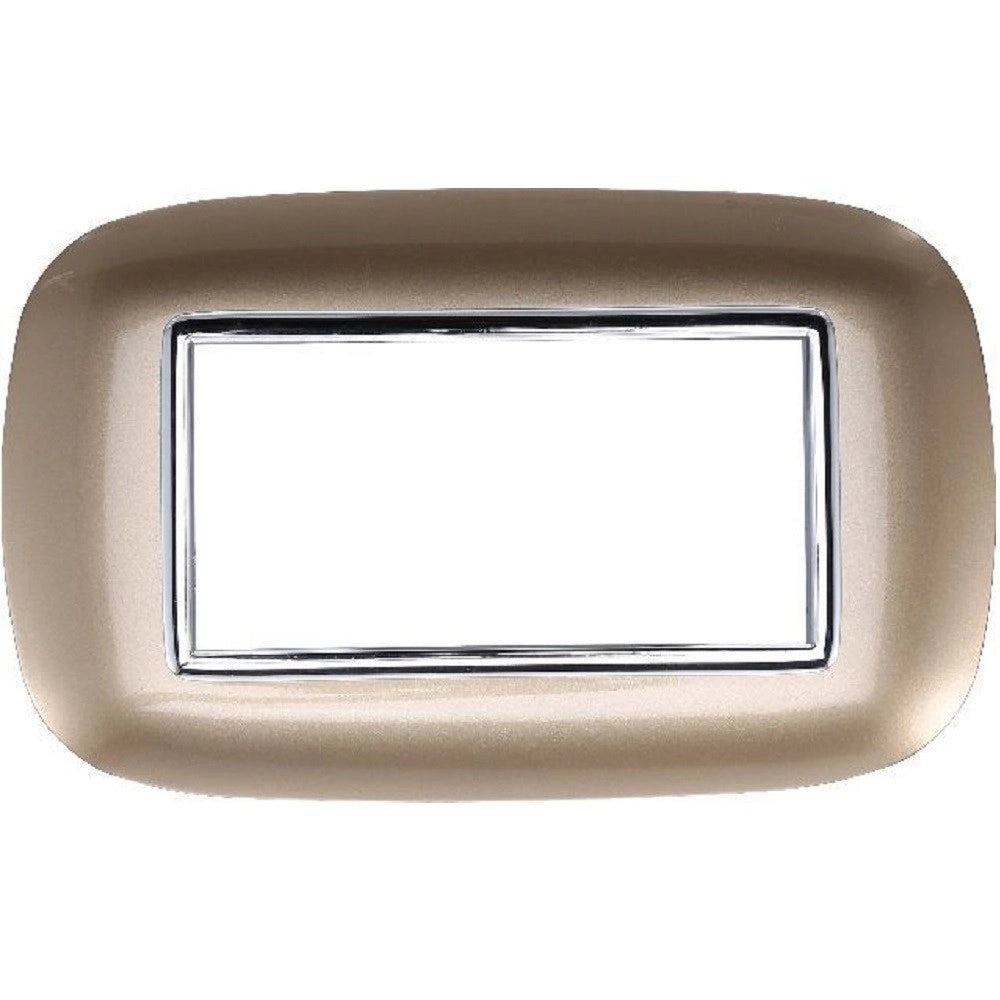 Trade Shop - Placca Oval 3 4 6 Moduli Colore Oro Compatibile Con Bticino Axolute -