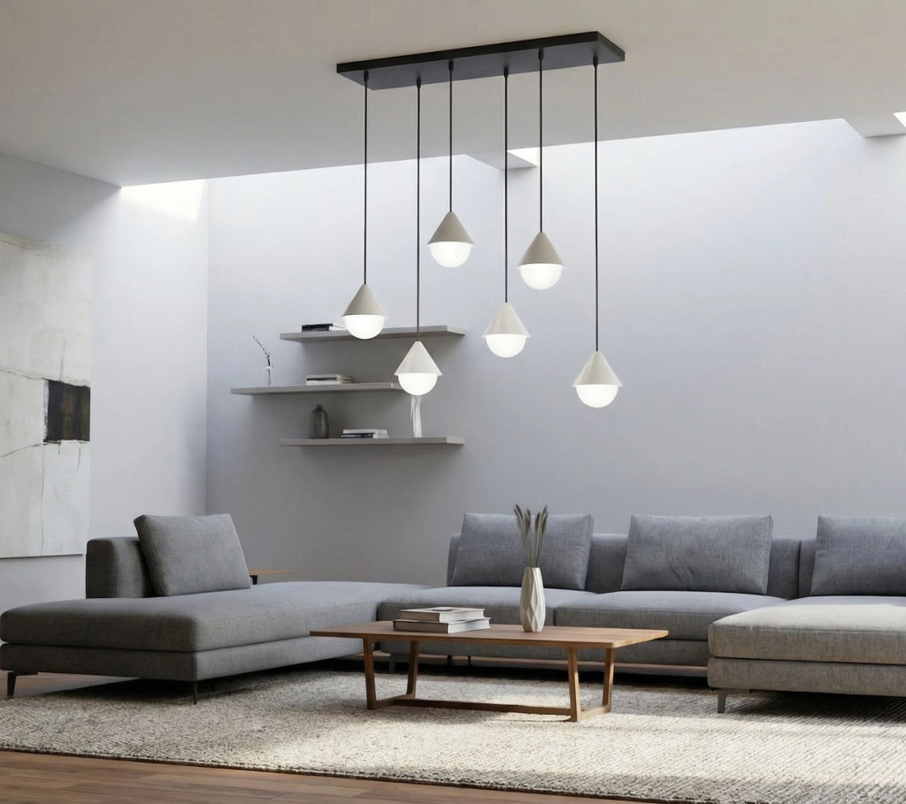 Lampada a sospensione GIRO 6xG9 bianco/nero Emibig