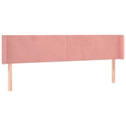 Testiera | Testata ad Orecchio Rosa 203x16x78/88 cm in Velluto