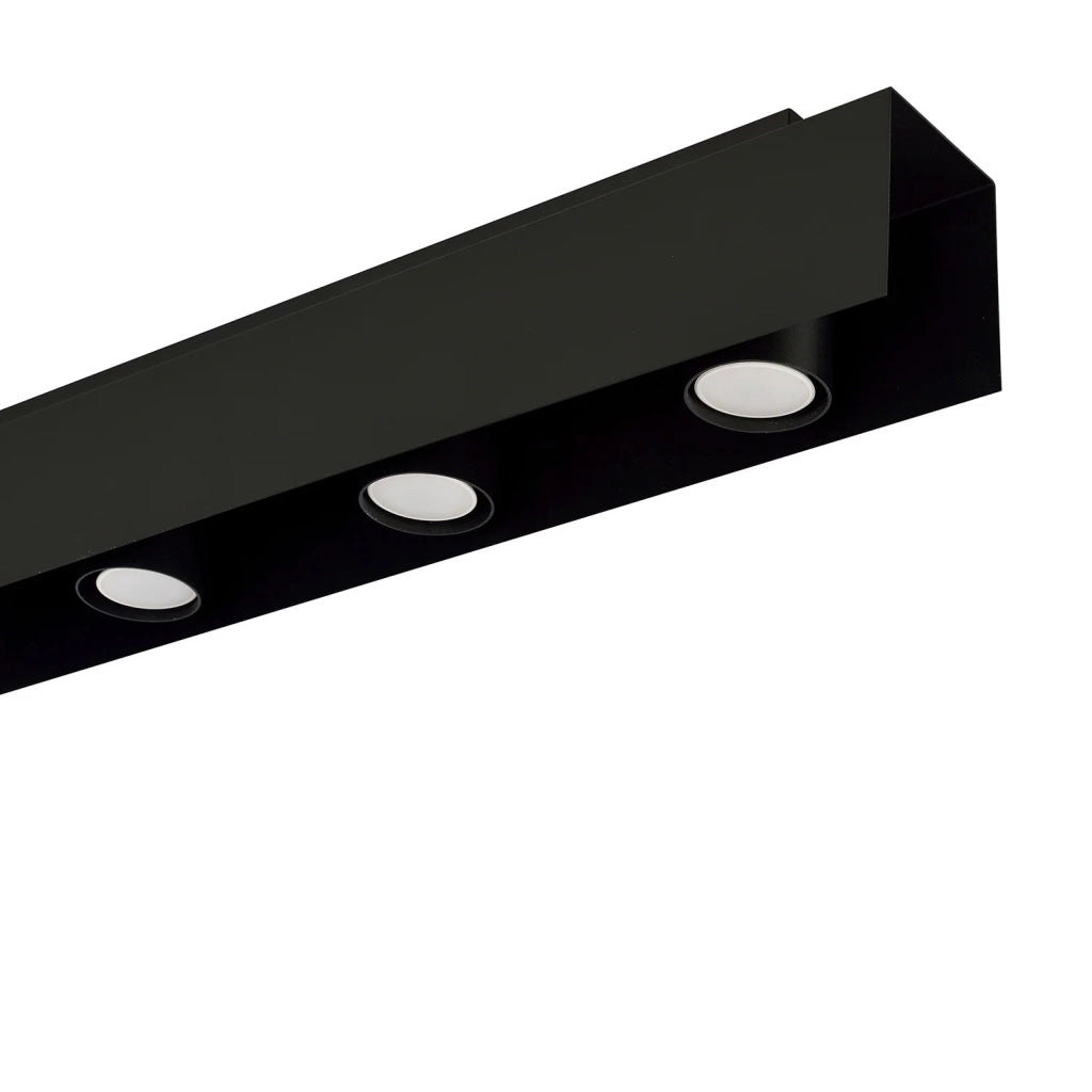 Plafoniera Moderna 3 Luci Cassiopea In Acciaio Nero
