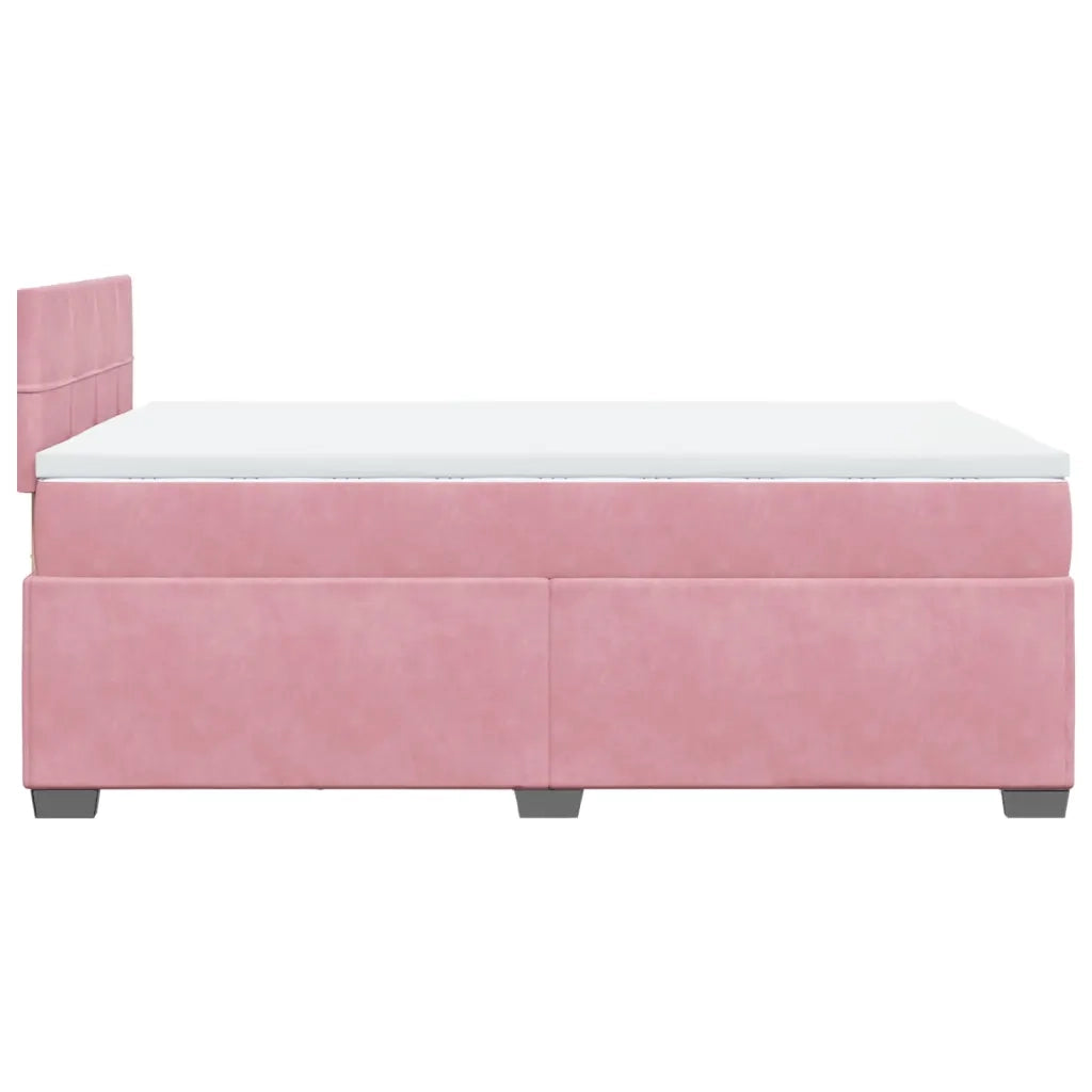 Giroletto a Molle con Materasso Rosa 120x200 cm in Velluto 3286287