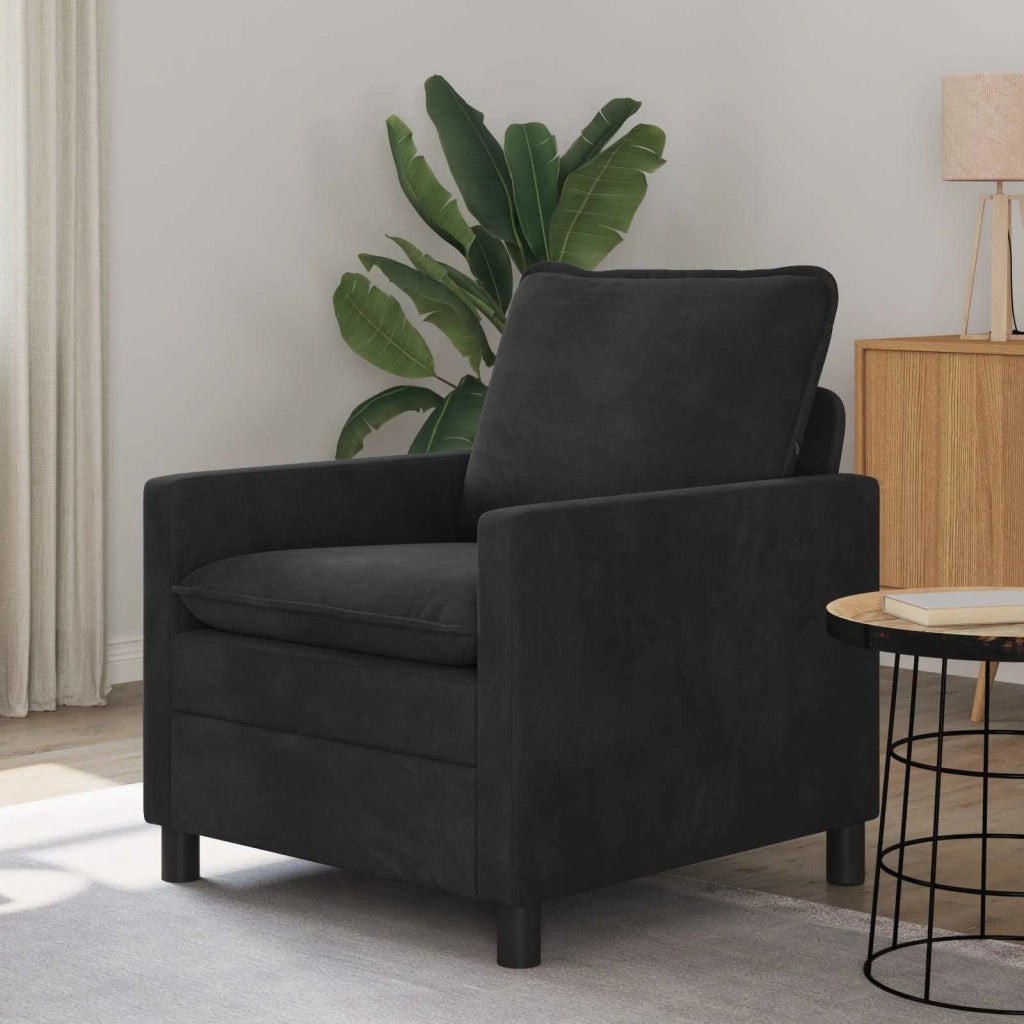 Divano Nero 76 x 81 x 87,5 cm Velluto 42028760