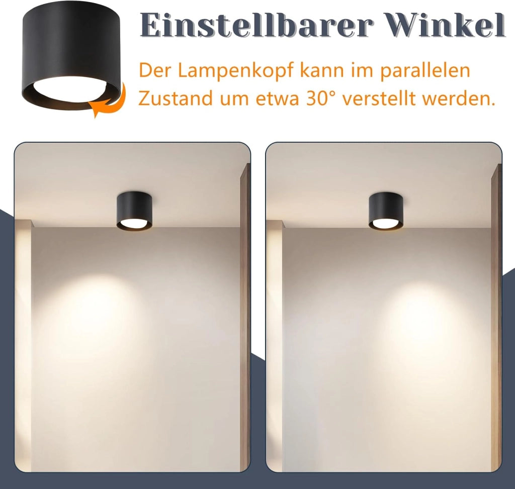 ZMH Lampada da soffitto LED nera moderna rotonda 5W per camera letto
