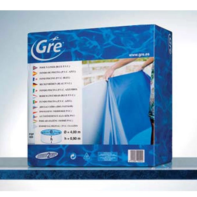 Liner Blu Per Piscine Ovali Gre 9,15 X 4,70 X H 1,20 M - Sistema Con Barra Di Agganciamento Dimensione piscina: 7.30 X 3.75 m, Tipo attacco: Con Barra Di Agganciamento, Colore: Blu