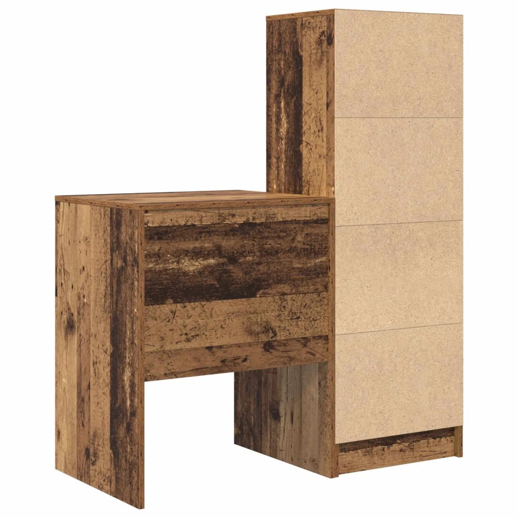 Scrivania con cassetto con lo scaffale 2 pcs Legno vecchio 3337343