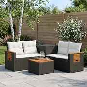 Set di divani 6 pz Nero e Bianco Crema 3447662