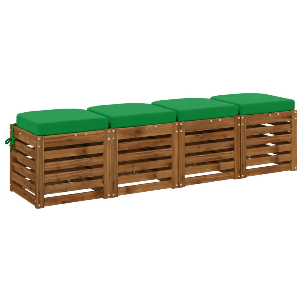 Cuscini per sedile a 4 pezzi SOEST 4 pcs 100% Poliestere Verde 945264