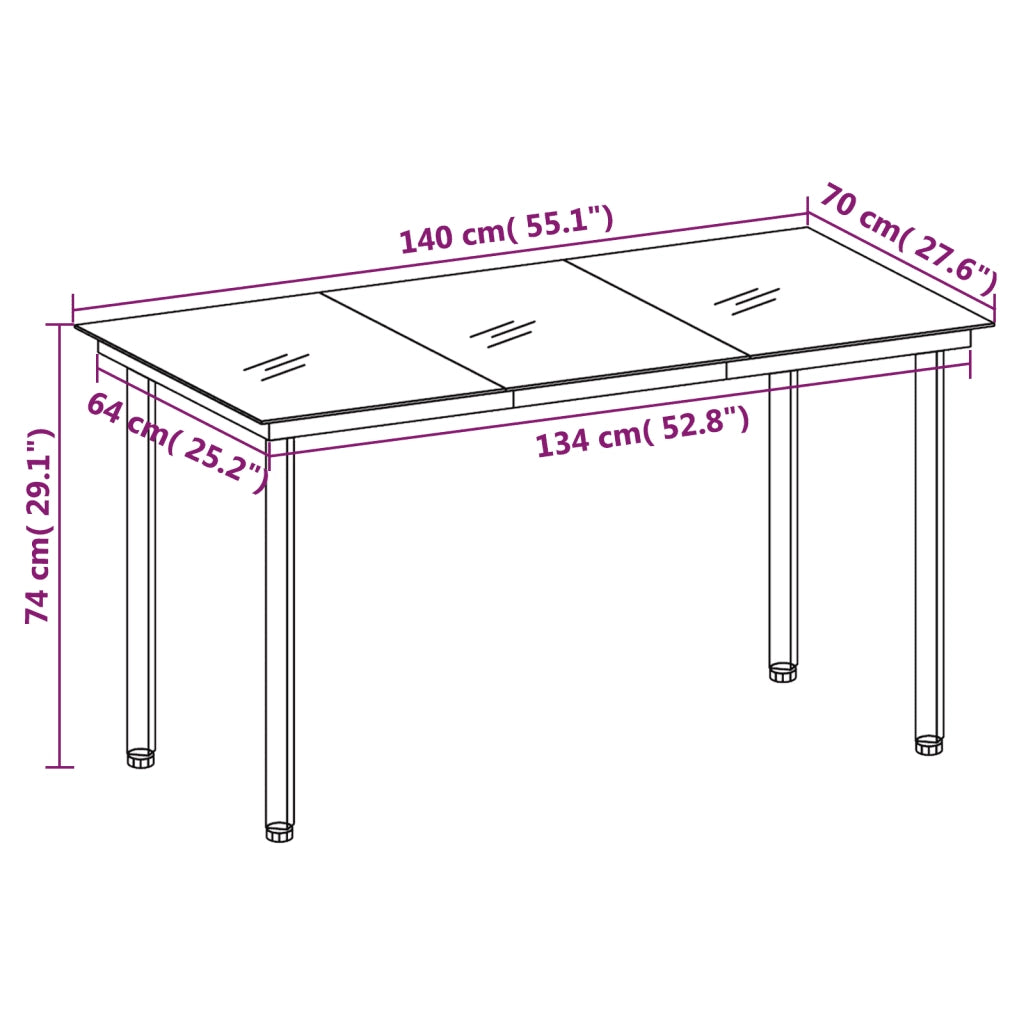 Set Mobili da Pranzo per Giardino 5 pz Marrone 3099229