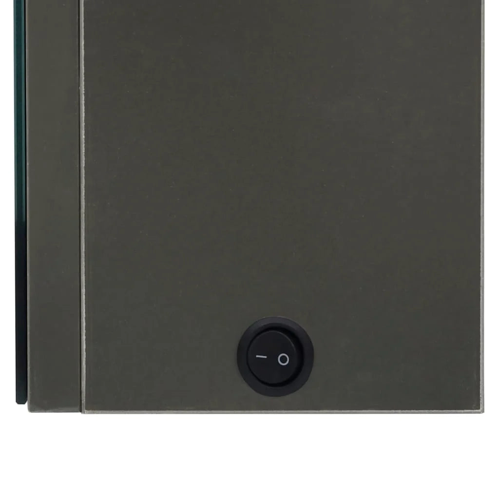 Mobiletto da bagno con specchio LED 50 x 14 x 60 cm antracite 02_0006578