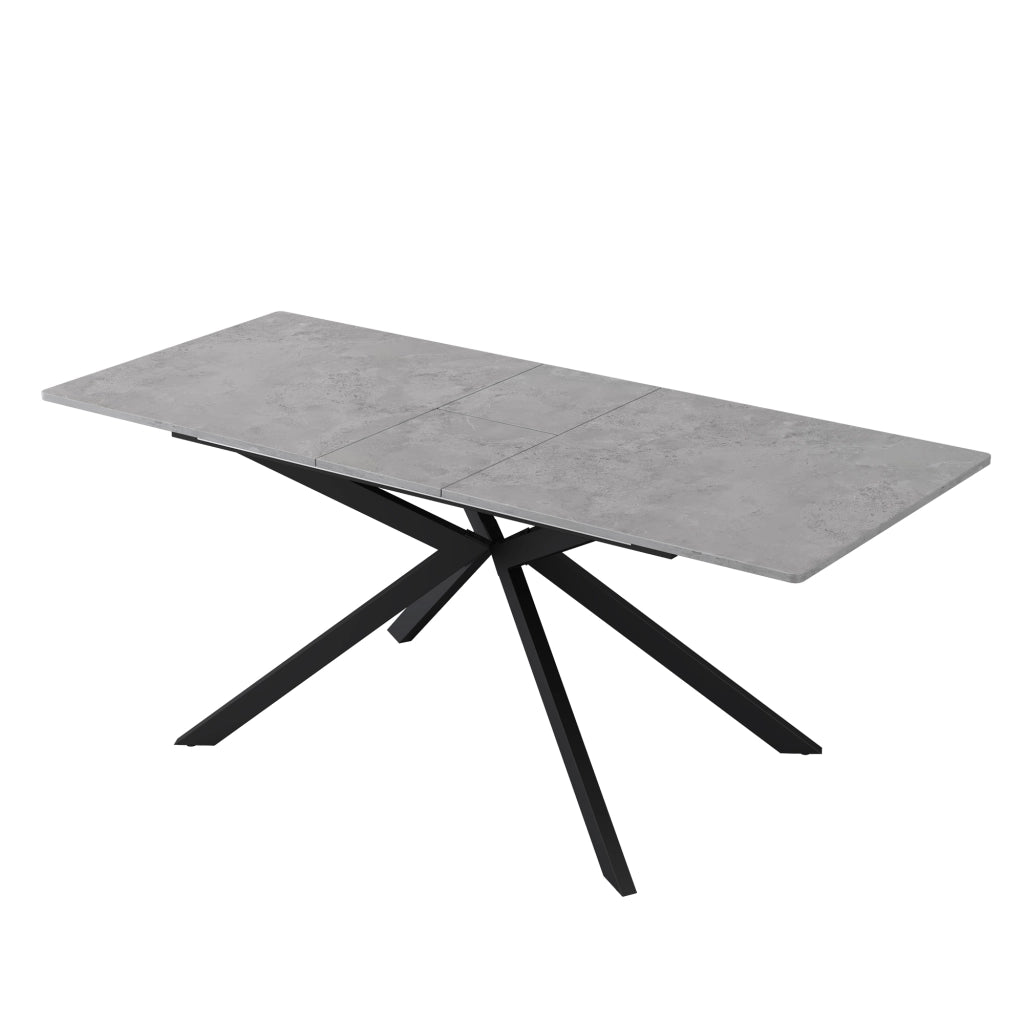 TAVOLO ALLUNGABILE 150/180 x 70 x 76 cm MDF Nero e Grigio