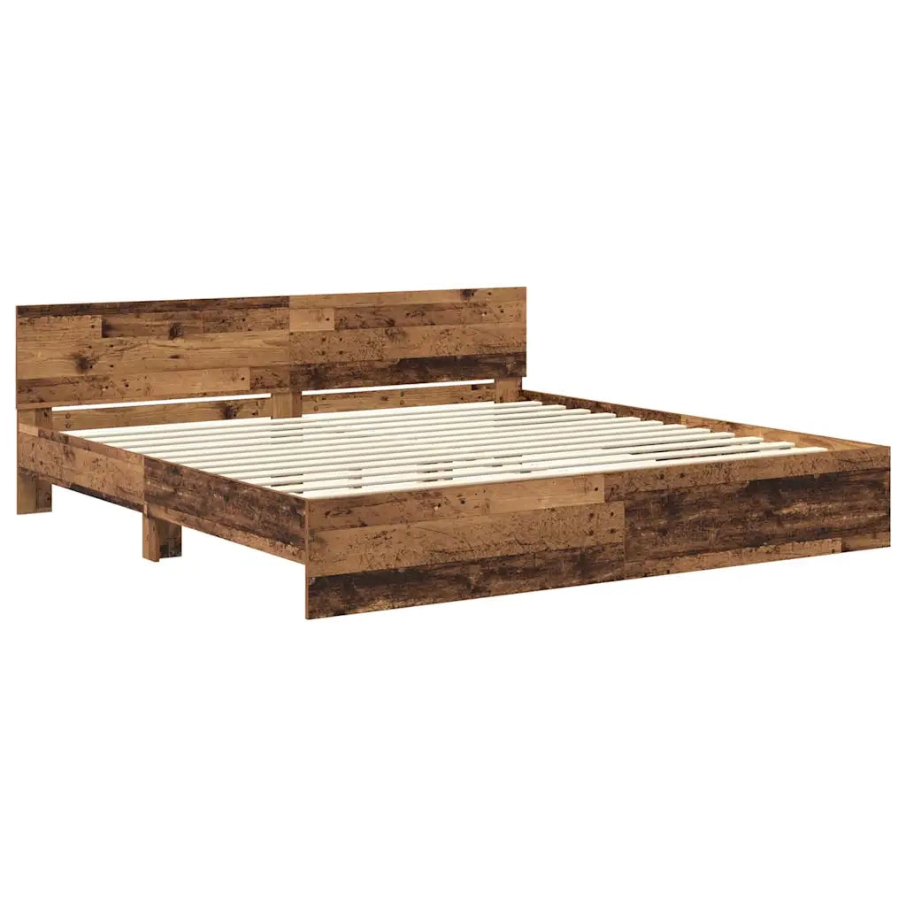 Letto matrimoniale | Letto per adulti | Struttura del letto con testiera Legno vecchio 180 x 200 cm