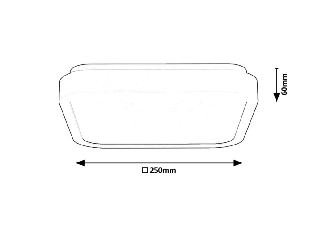 Plafoniera bagno quadrata 25cm bianca IP44 LED 18W Samira Rabalux