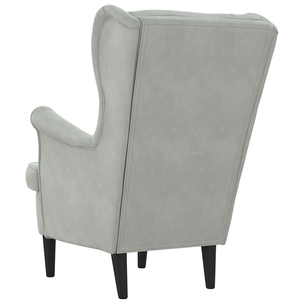 Poltrona | Sedia Relax Grigio Chiaro Velluto