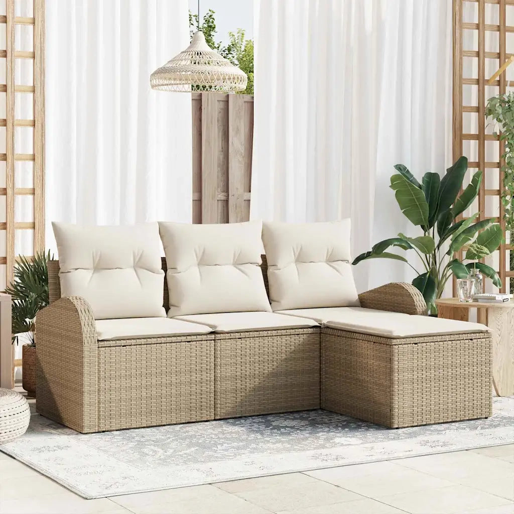 Set Divano da Giardino Beige polyrattan 3345991