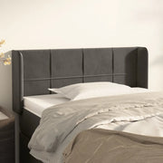 Testiera ad Orecchio-Testata con Orecchie Grigio Scuro 103x16x78/88 cm in Velluto 152802