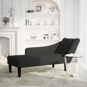 Sdraio con Bracciolo Destro in Velluto Nero 4009797
