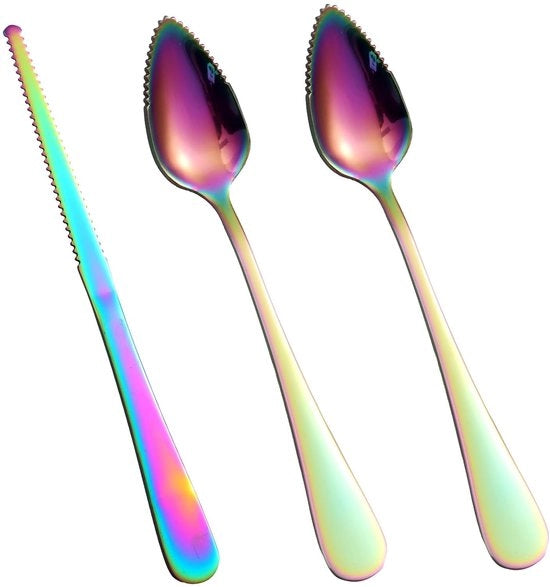 Set di Spiedini per Grapefruit in Acciaio Inossidabile - 16,5x3cm - Spiedino per Grapefruit 18,5cm - Strumenti di Servizio - Cucina - Adatto per Frutta a Polpa - Spiedini per Frutta