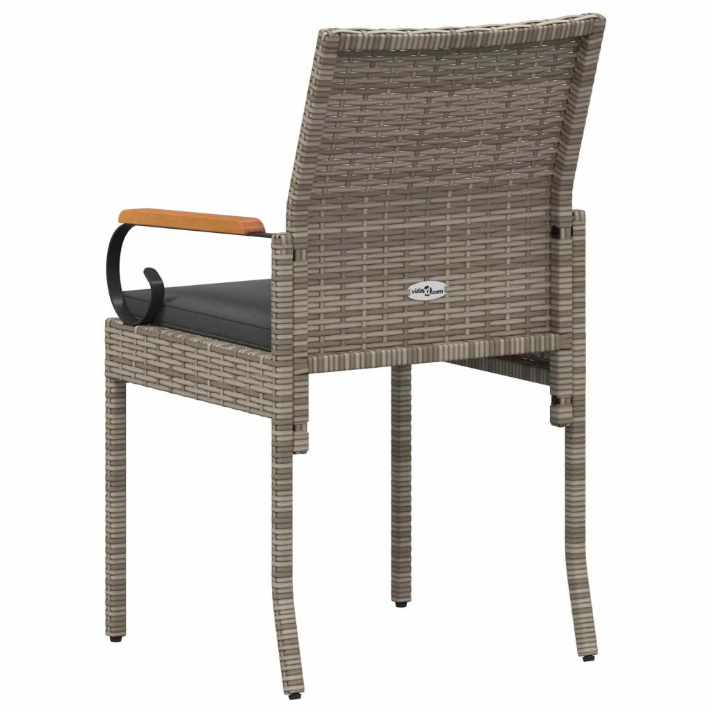 Sedie da giardino con cuscino 2 pcs Grigio e Grigio Scuro 42025881