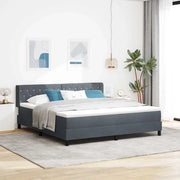 Letto a molle con testiera Grigio scuro 200 x 180 cm Velluto 3341427
