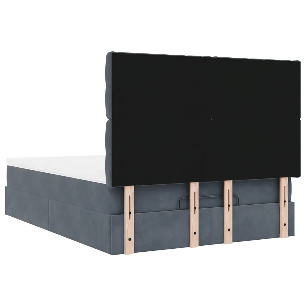 Struttura Letto Pouf con Materassi 140x190 cm Velluto 3314391