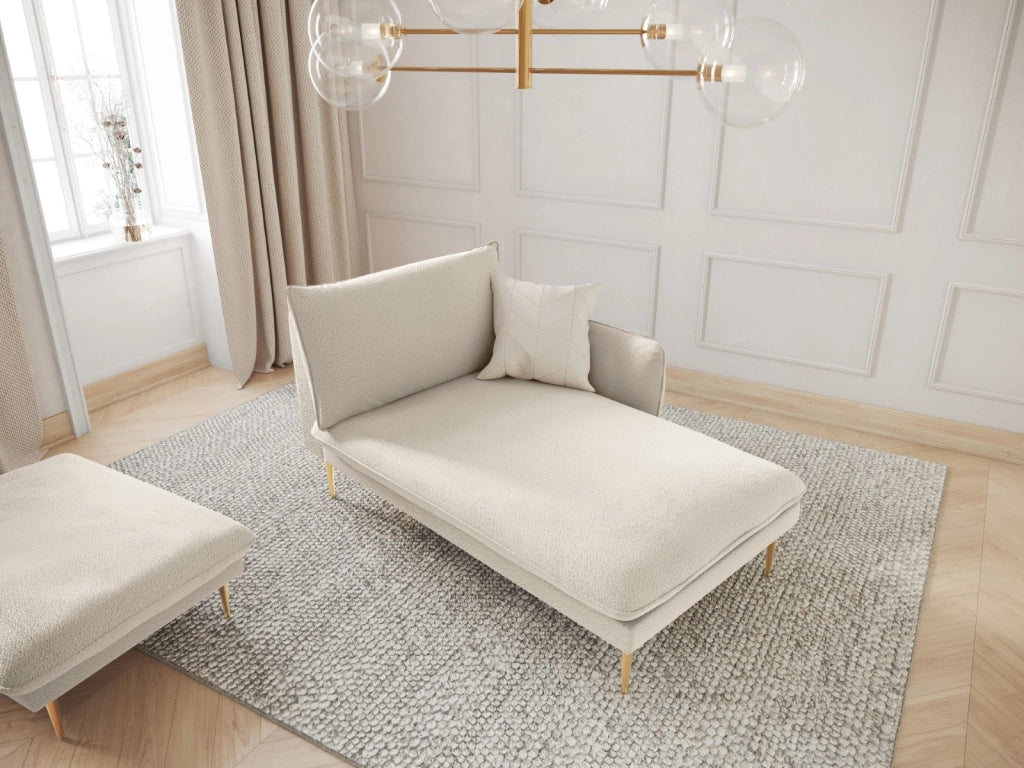 Cosmopolitan Design - Chaise longue destra "Vienna" in bouclé beige 