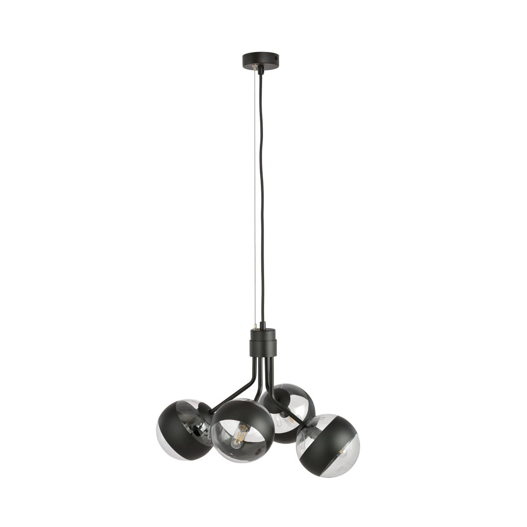 Lampadario Emibig Nova 4xE14 nero/vetro trasparente