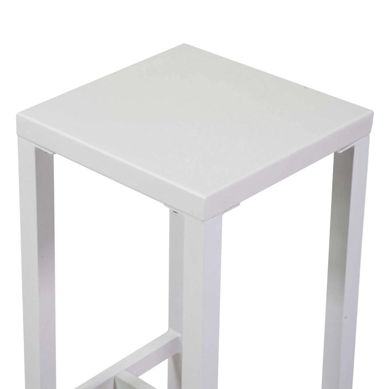Sgabello Bar Metallo New Elma Bianco Cm 30x30h75