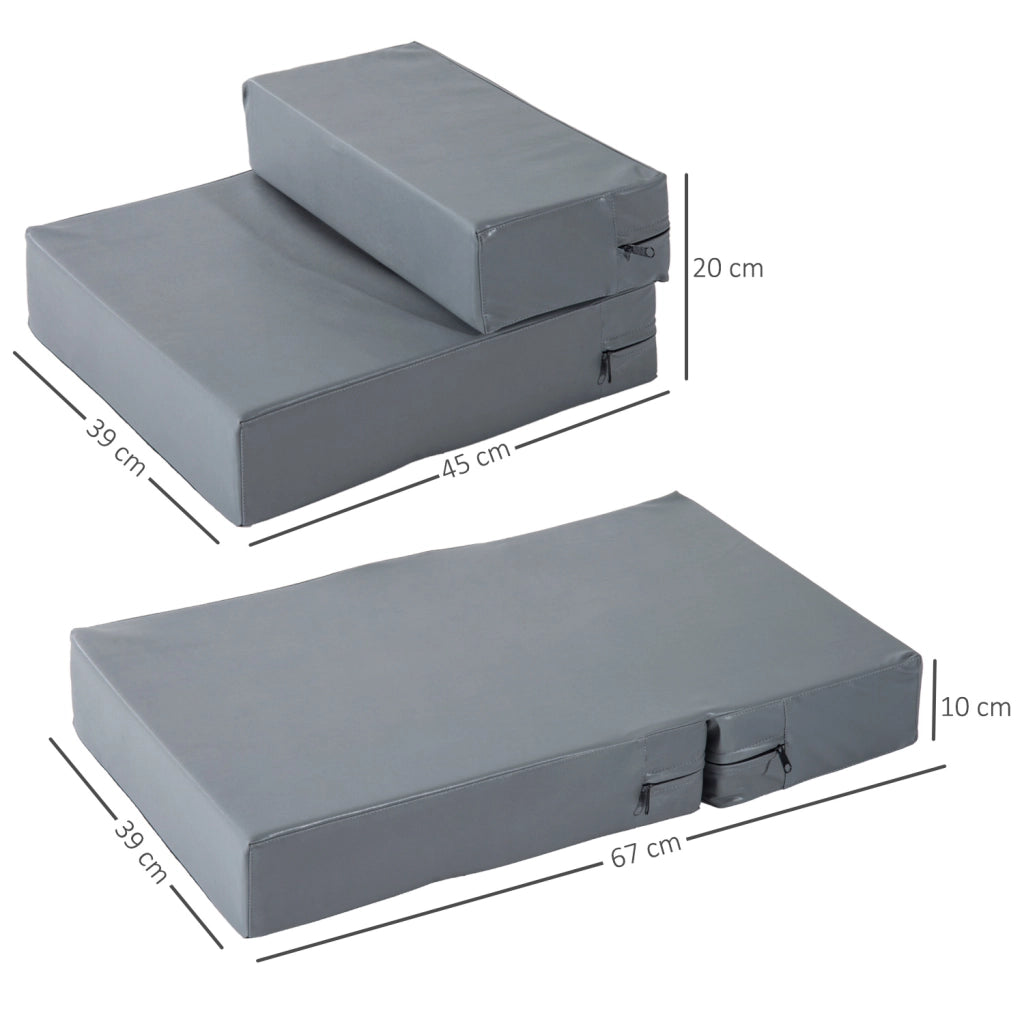 Scala per animali domestici pieghevole 2 gradini ¨C Minimal ¨C Grigio 20 cm
