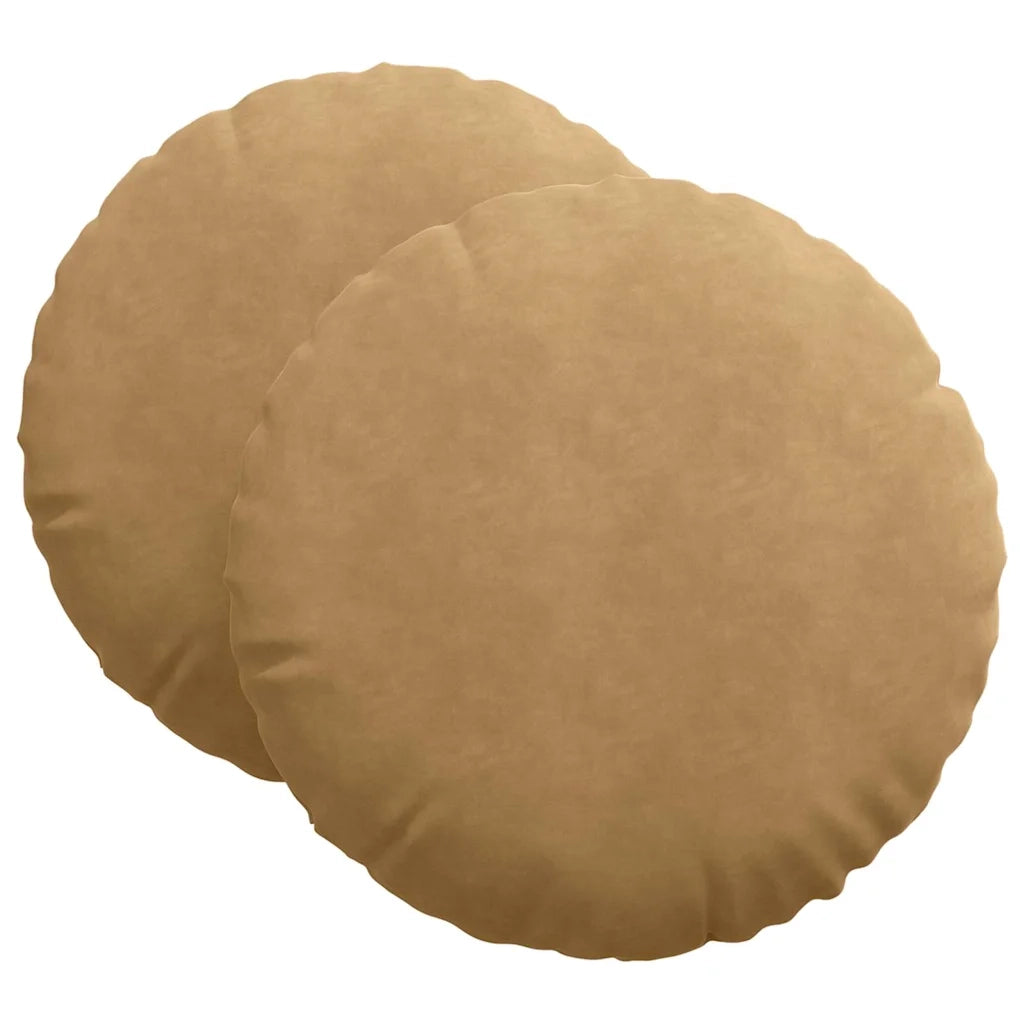 Cuscini per Seduta 2 pcs Marrone Ø60 x 21 cm Velluto 42014219