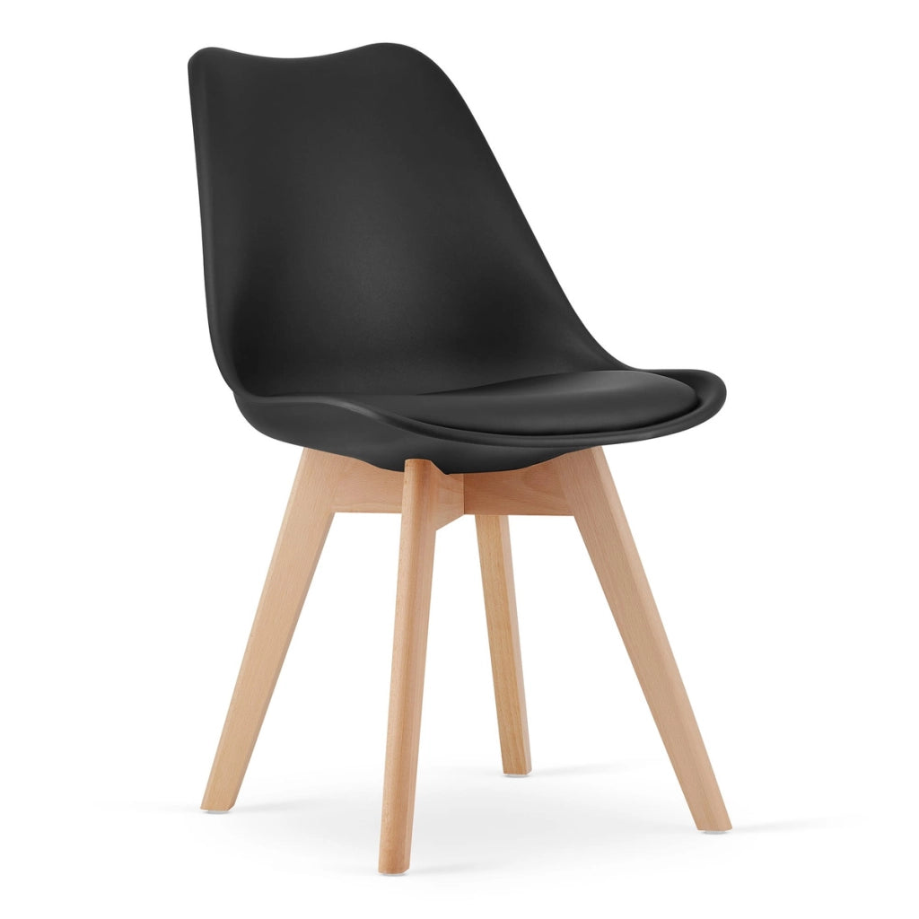 Set di 2 sedie Mark nere con gambe in faggio