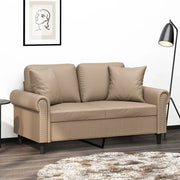 Divano a 2 Posti con Cuscini Cappuccino 120 cm in Similpelle 3200929