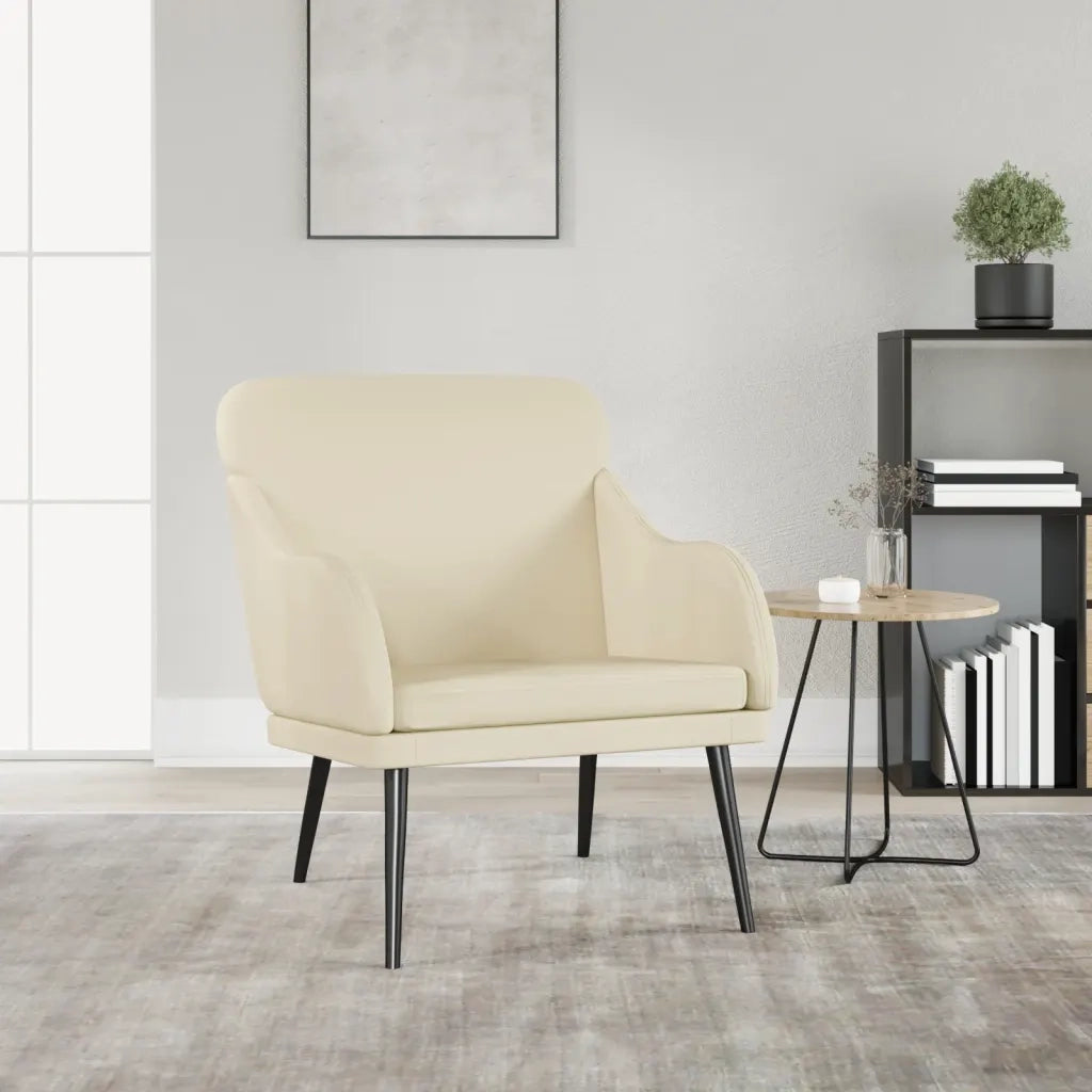 Poltrona | Sedia Relax Crema 63x76x80 cm Similpelle
