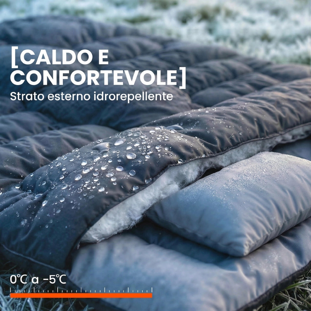 Sacco a pelo matrimoniale doppio con cuscini ¨C Minimal ¨C nero