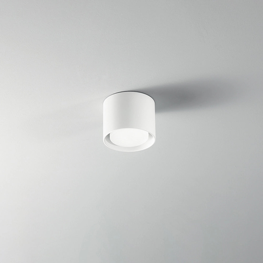 Plafoniera Moderna Geo Alluminio Bianco 1 Luce Gx53