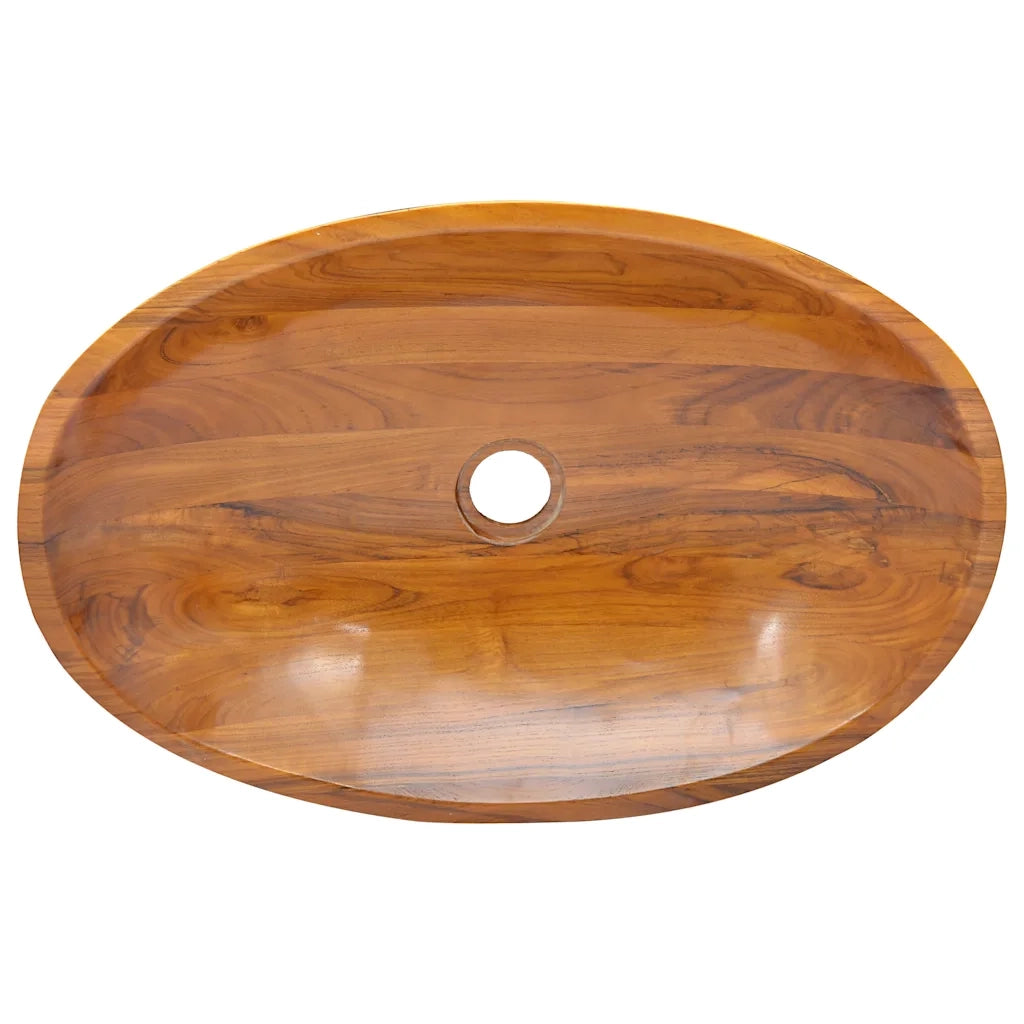 Lavabo in Legno Massello di Teak 60x40x10 cm CFW8095537