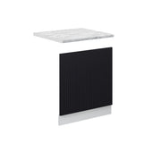 Pannello frontale Fame-Line Nero rigato/Bianco 60 cm, PL Marmo Vicco