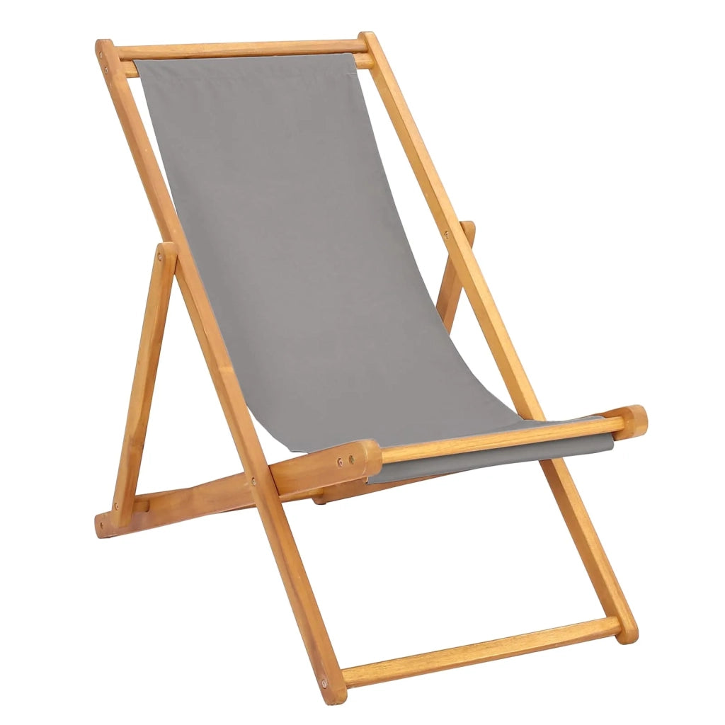 Sedia da spiaggia Grigio Chiaro Legno di teak solido 42032664