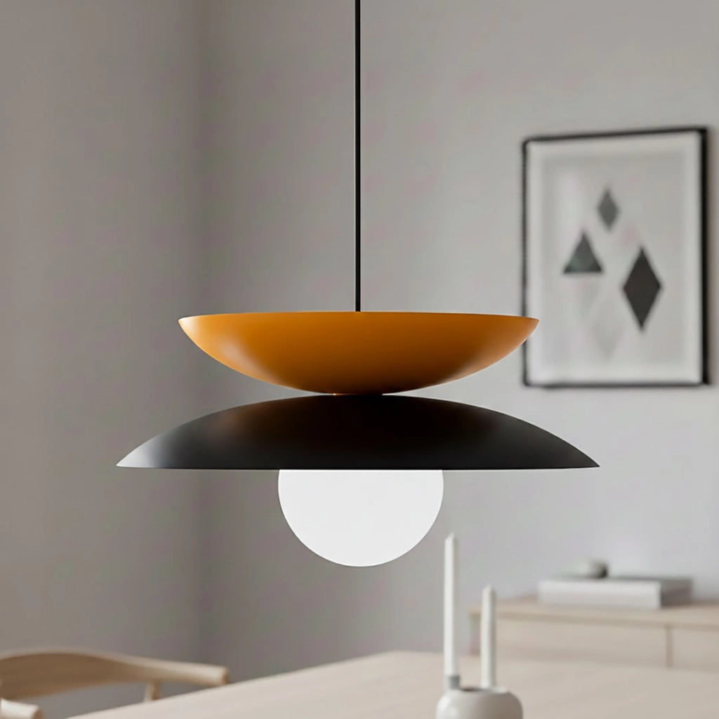 Lampada a sospensione NAGOYA Japandi nera arancio 1xG9