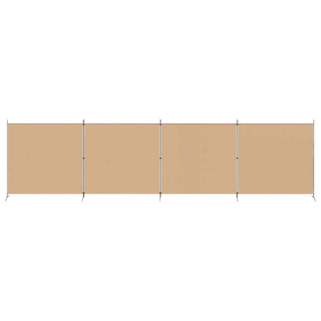 Paravento a 4 Pannelli Beige 698 x 180 cm Tessuto 42039233