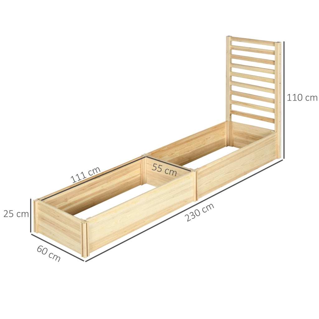 Fioriera con Traliccio per Rampicanti ¨C Xylo ¨C Legno di Abete 230x60x110 cm